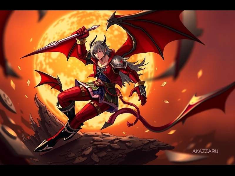 Akaza Demon Slayer showcasing his destructive Blood Demon Art and martial arts stance