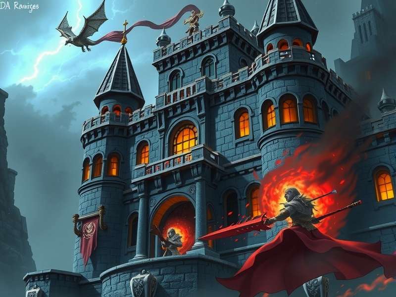 Mystical castle architecture with glowing red accents representing Infinity Castle