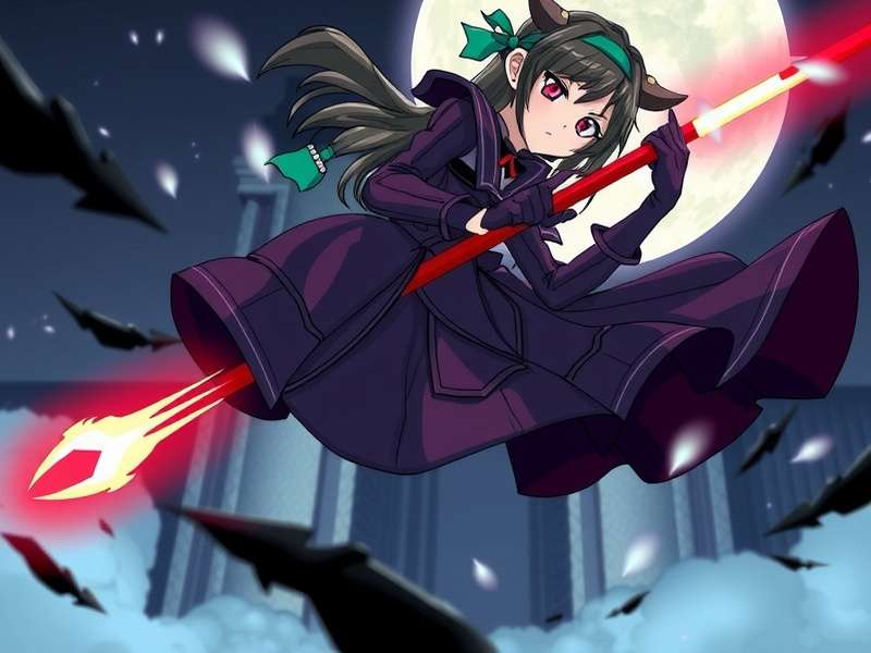 Nezuko in full demon form with intense red eyes wallpaper