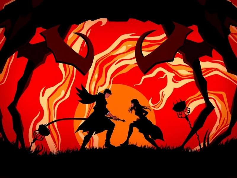 Demon Slayer movie poster collage featuring Tanjiro and Nezuko