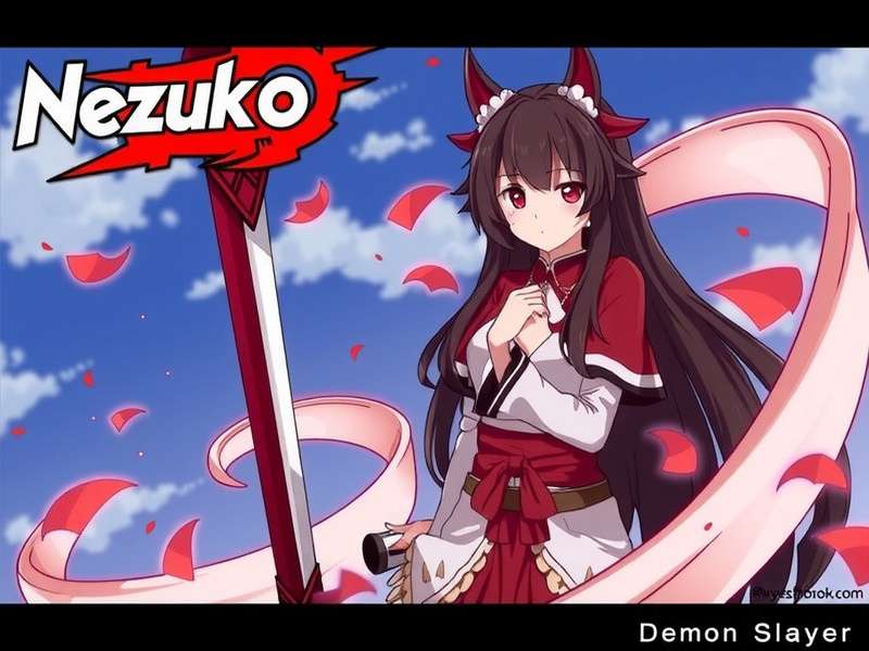 Official Nezuko Kamado artwork from Demon Slayer showcasing her in a dynamic pose