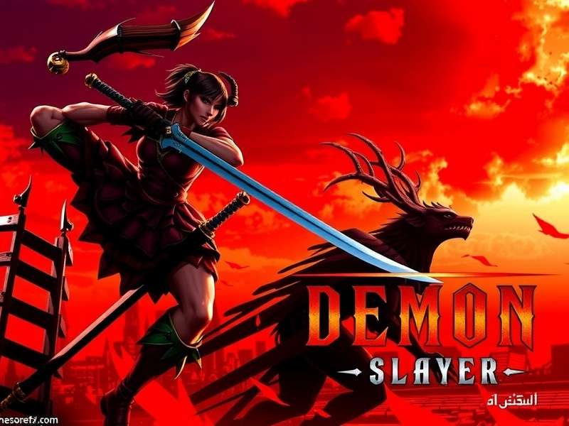 Demon Slayer Movie Poster with Arabic Calligraphy