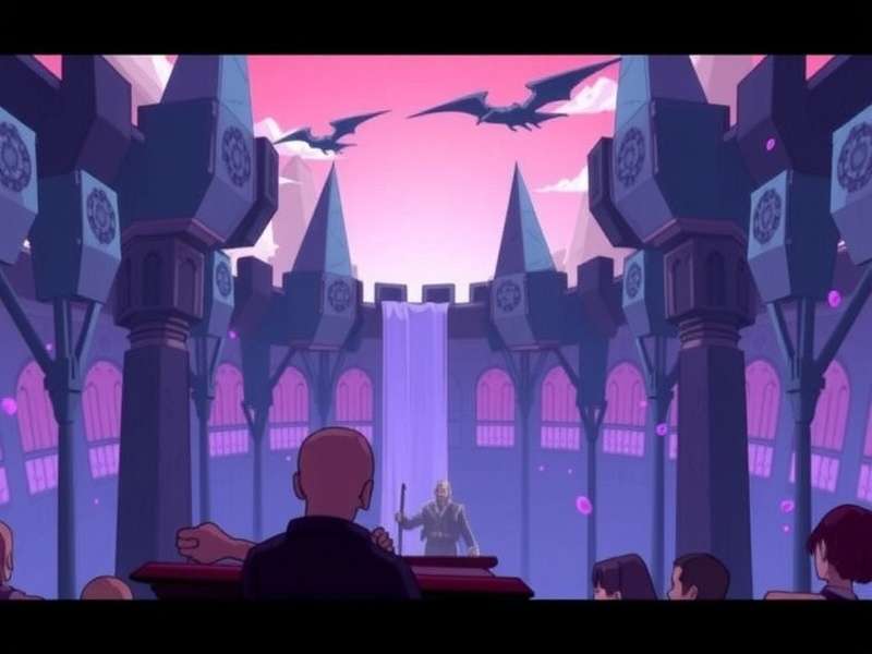 Artistic depiction of the Infinity Castle with glowing paper doors and ethereal light