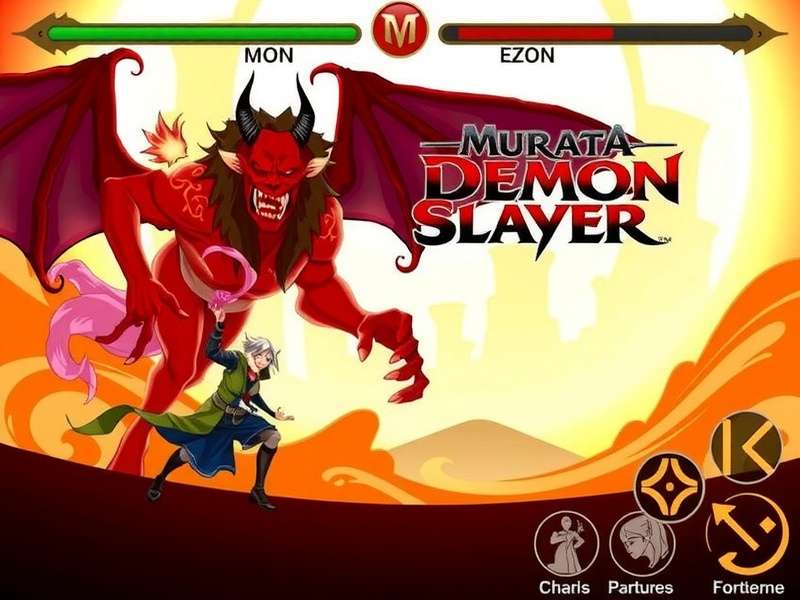 Murata the Flame Hashira in a dynamic combat stance, sword engulfed in fire