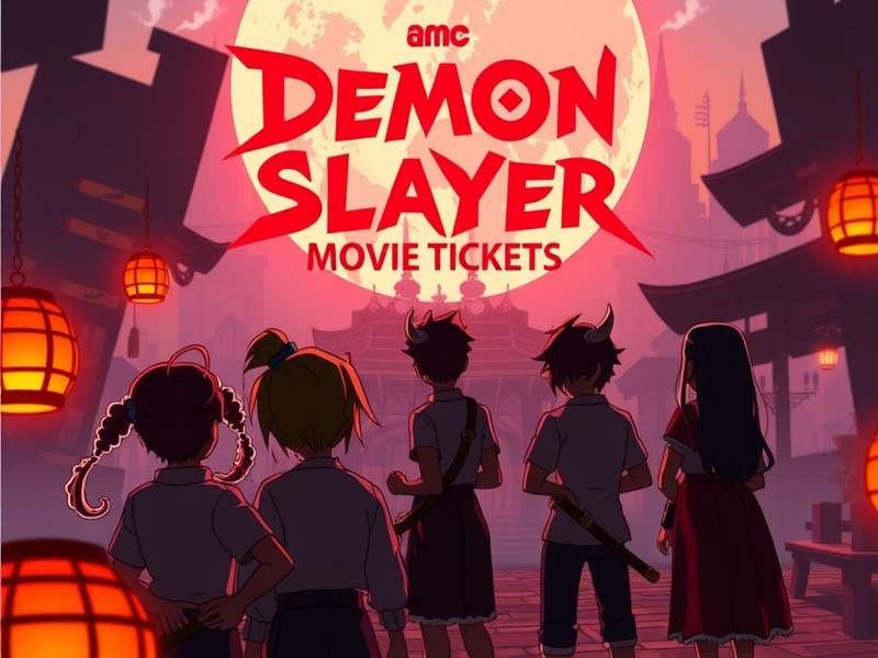 AMC Theatre interior with Demon Slayer poster display
