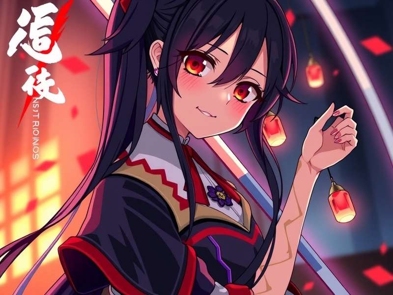 Nezuko Kamado Demon Slayer cosplay portrait with bamboo muzzle and pink eyes