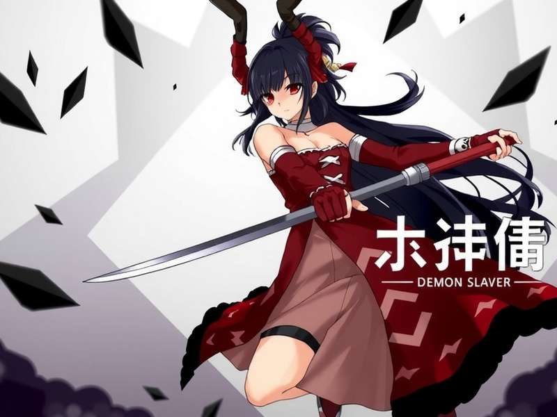 Nezuko Kamado full body artwork with pink kimono and bamboo muzzle